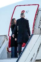 Royals Attend Official Farewell Ceremony At Airport - Madrid