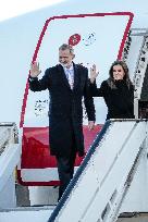 Royals Attend Official Farewell Ceremony At Airport - Madrid