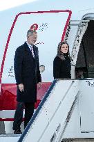 Royals Attend Official Farewell Ceremony At Airport - Madrid