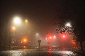 Fog Causing Near-zero Visibility Blankets Toronto, Canada