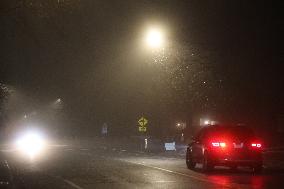 Fog Causing Near-zero Visibility Blankets Toronto, Canada