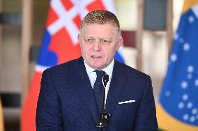 Prime Minister Of Slovakia, Robert Fico Meeting In Brazil