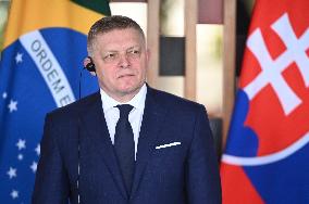 Prime Minister Of Slovakia, Robert Fico Meeting In Brazil