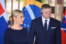 Prime Minister Of Slovakia, Robert Fico Meeting In Brazil