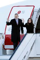 Royals Attend Official Farewell Ceremony At Airport - Madrid