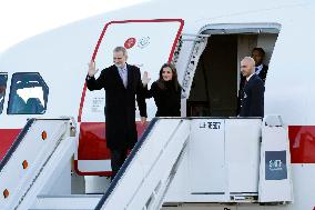 Royals Attend Official Farewell Ceremony At Airport - Madrid