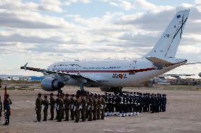 Royals Attend Official Farewell Ceremony At Airport - Madrid