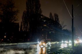 Blackout Caused By Russian Missile Attacks On Ukraine's Energy Infrastructure In Kyiv