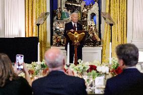 DC: President Biden Delivers Remarks at the Christmas for All Dinner at the White House