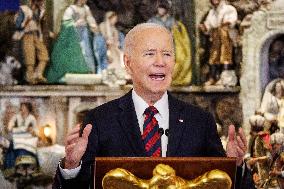 DC: President Biden Delivers Remarks at the Christmas for All Dinner at the White House