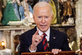 DC: President Biden Delivers Remarks at the Christmas for All Dinner at the White House