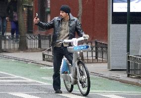 Joe Jonas E-Bike Riding - NYC