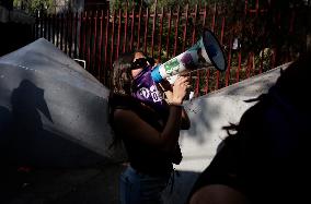 Victims Of Sexual And Digital Violence Demonstrate Outside The National Polytechnic Institute, Mexico City