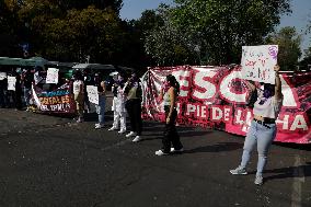 Victims Of Sexual And Digital Violence Demonstrate Outside The National Polytechnic Institute, Mexico City