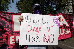 Victims Of Sexual And Digital Violence Demonstrate Outside The National Polytechnic Institute, Mexico City