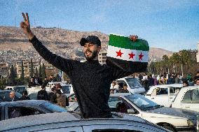 Syrians Celebrate Assad Fall - Damascus