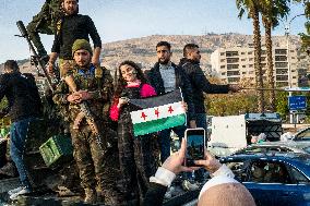 Syrians Celebrate Assad Fall - Damascus