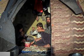 Displaced Live In Makeshift Shelters - Gaza