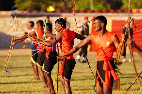 Indian Soldiers Practice Martial Arts - India