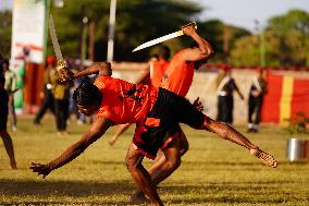 Indian Soldiers Practice Martial Arts - India