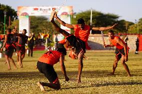 Indian Soldiers Practice Martial Arts - India