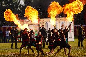 Indian Soldiers Practice Martial Arts - India