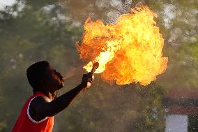 Indian Soldiers Practice Martial Arts - India