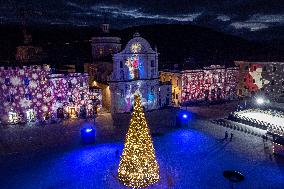 Christmas Lights In L’Aquila, Italy