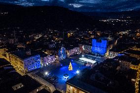 Christmas Lights In L’Aquila, Italy