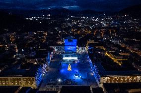 Christmas Lights In L’Aquila, Italy