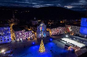 Christmas Lights In L’Aquila, Italy