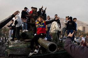 Syrians Celebrate Assad Fall - Damascus