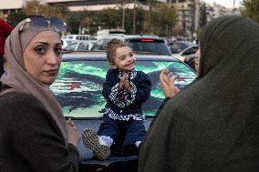 Syrians Celebrate Assad Fall - Damascus