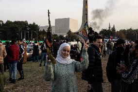 Syrians Celebrate Assad Fall - Damascus