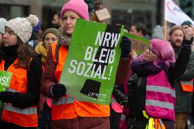 Public Sectors Workers Go On Strike In Cologne