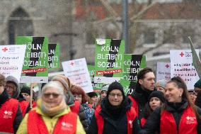 Public Sectors Workers Go On Strike In Cologne