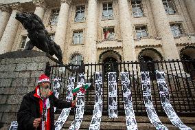 A Lone Protester In Sofia.