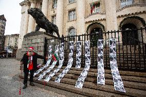 A Lone Protester In Sofia.