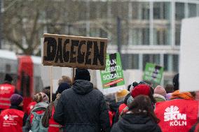 Public Sectors Workers Go On Strike In Cologne