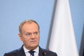 Polish PM Donald Tusk Meets Estonia's PM Michal Kristen.