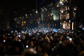 Georgians Continue To Demonstrate In Large Numbers In Tbilisi