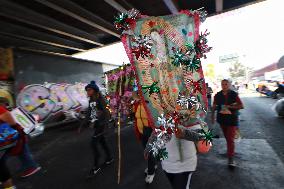 Pilgrims Arrive For Virgin Of Guadalupe Day - Mexico City