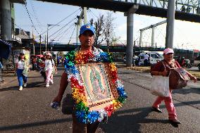 Pilgrims Arrive For Virgin Of Guadalupe Day - Mexico City