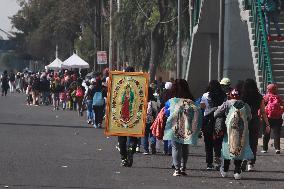 Pilgrims Arrive For Virgin Of Guadalupe Day - Mexico City