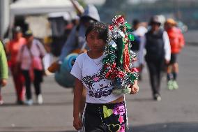 Pilgrims Arrive For Virgin Of Guadalupe Day - Mexico City