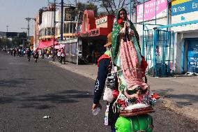 Pilgrims Arrive For Virgin Of Guadalupe Day - Mexico City