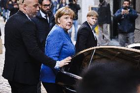 Angela Merkel Out For Lunch - Milan