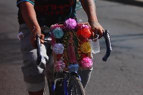 Pilgrims In Their Journey To The Basilica Of Guadalupe