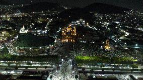 Pilgrims Arriving The Basilica Of Guadalupe