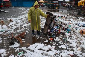 Snowfall In Parts Of Kashmir